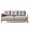 Canapé en tissu gris clair avec coussins rembourrés en bois de chêne 190 x 85 x 80cm
