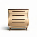 Commode en bois avec trois tiroirs et finition beige 60 x 40 x 80cm
