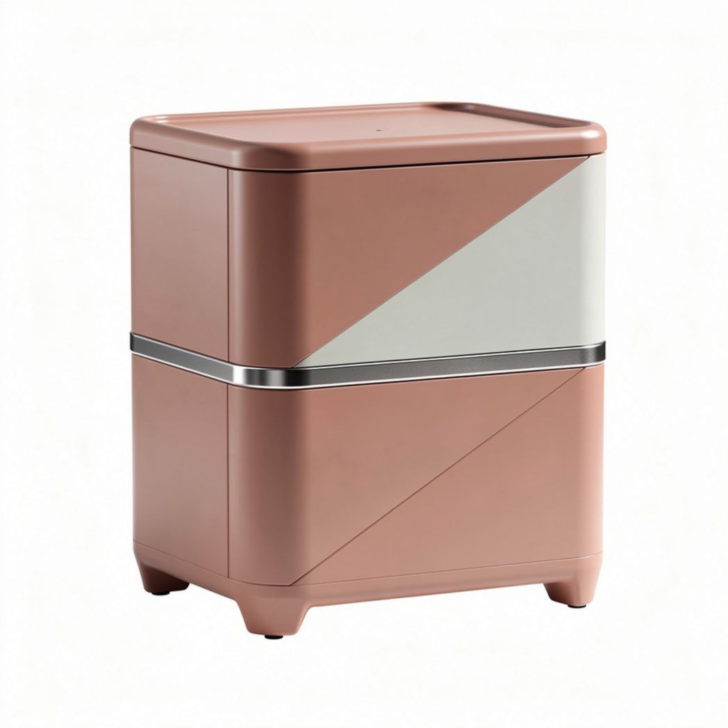 Poubelle de cuisine en plastique rose et blanche 40 x 30 x 50 cm