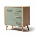 Meuble de rangement en bois avec portes et tiroirs verts 80 x 40 x 80 cm