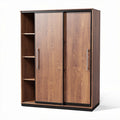 Armoire en bois avec portes coulissantes et étagères intégrées 80 x 40 x 180cm