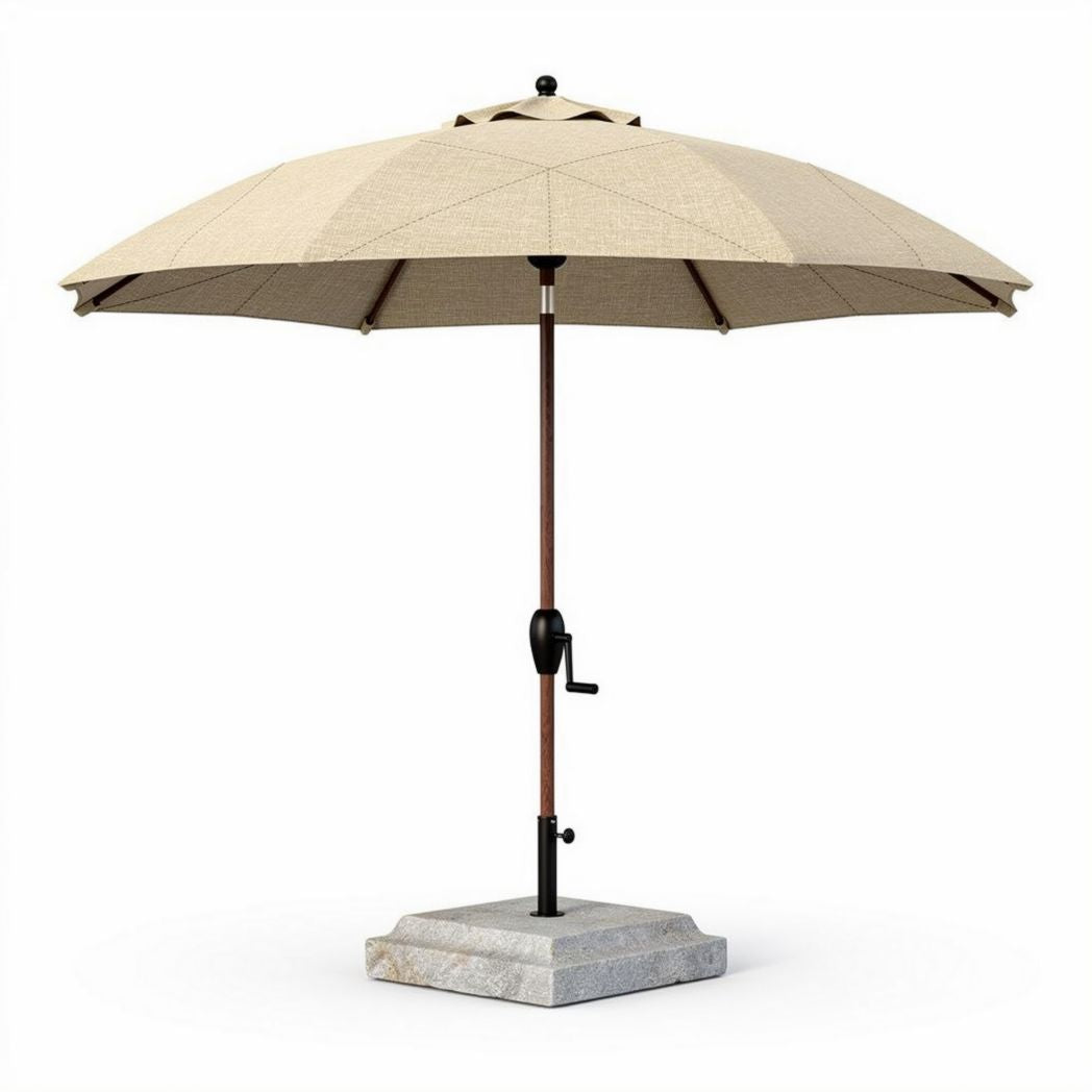 Parasol en métal avec base en béton couleur beige 240 x 240 x 270 cm
