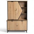 Buffet en bois de chêne naturel avec porte et étagères dimensions 120 x 75 x 150cm